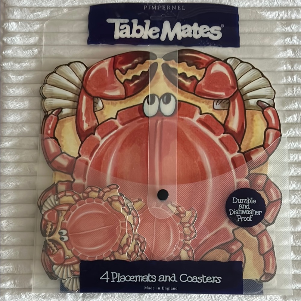 Set of 4 Pimpernel Placemats & Coasters TableMates Crab Design